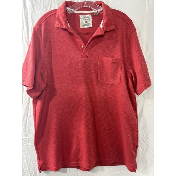 Tasso Elba‎ Island Shirt Mens XL Red Polo Short Sleeve Sun Protect UPF 3 Button - Picture 1 of 11